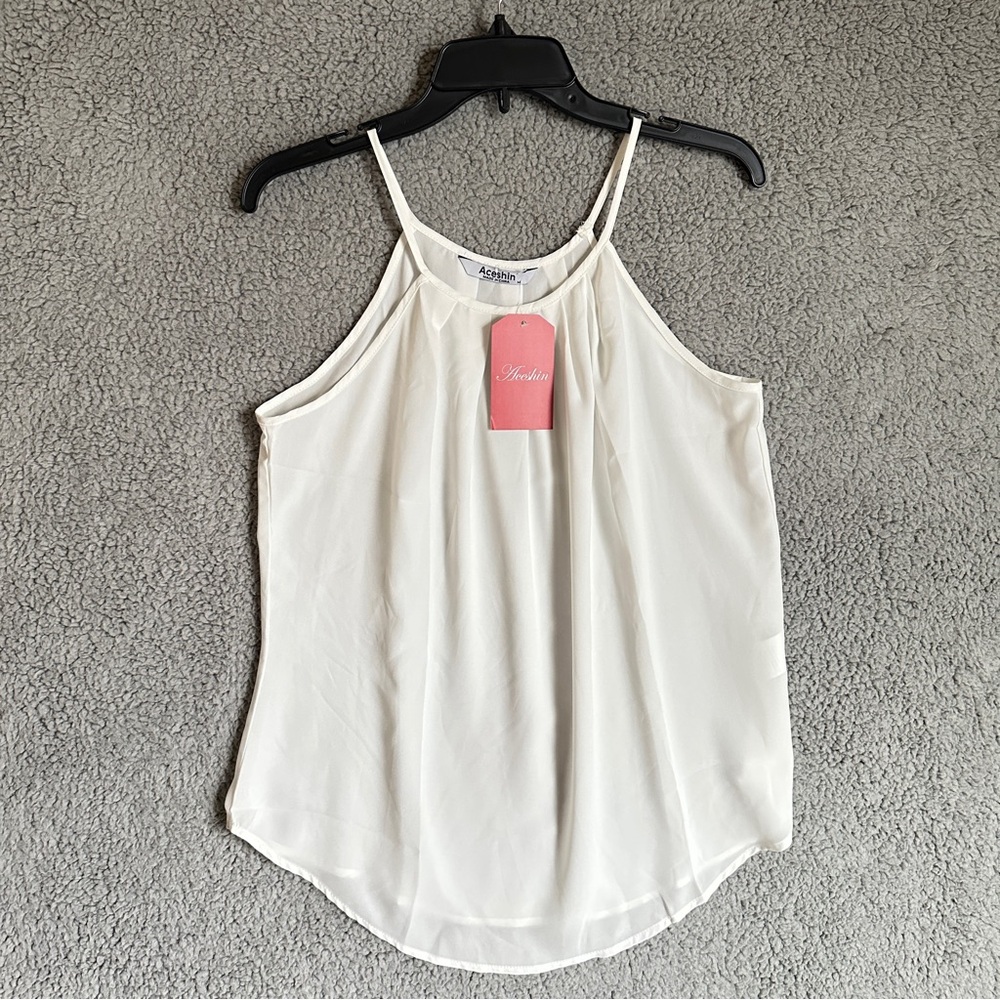 Aceshin White Sleeveless Top